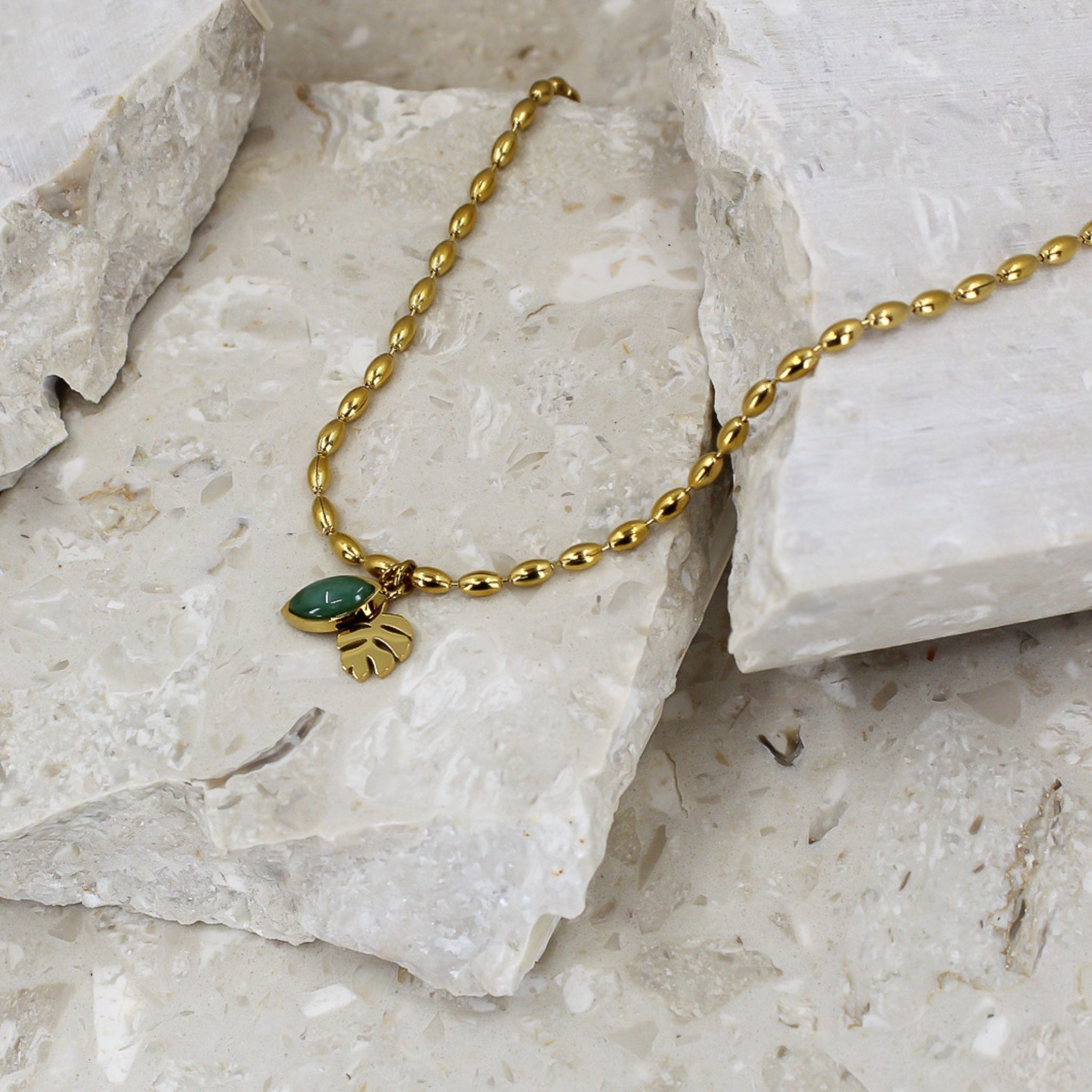 Halsband Golden green aventurine