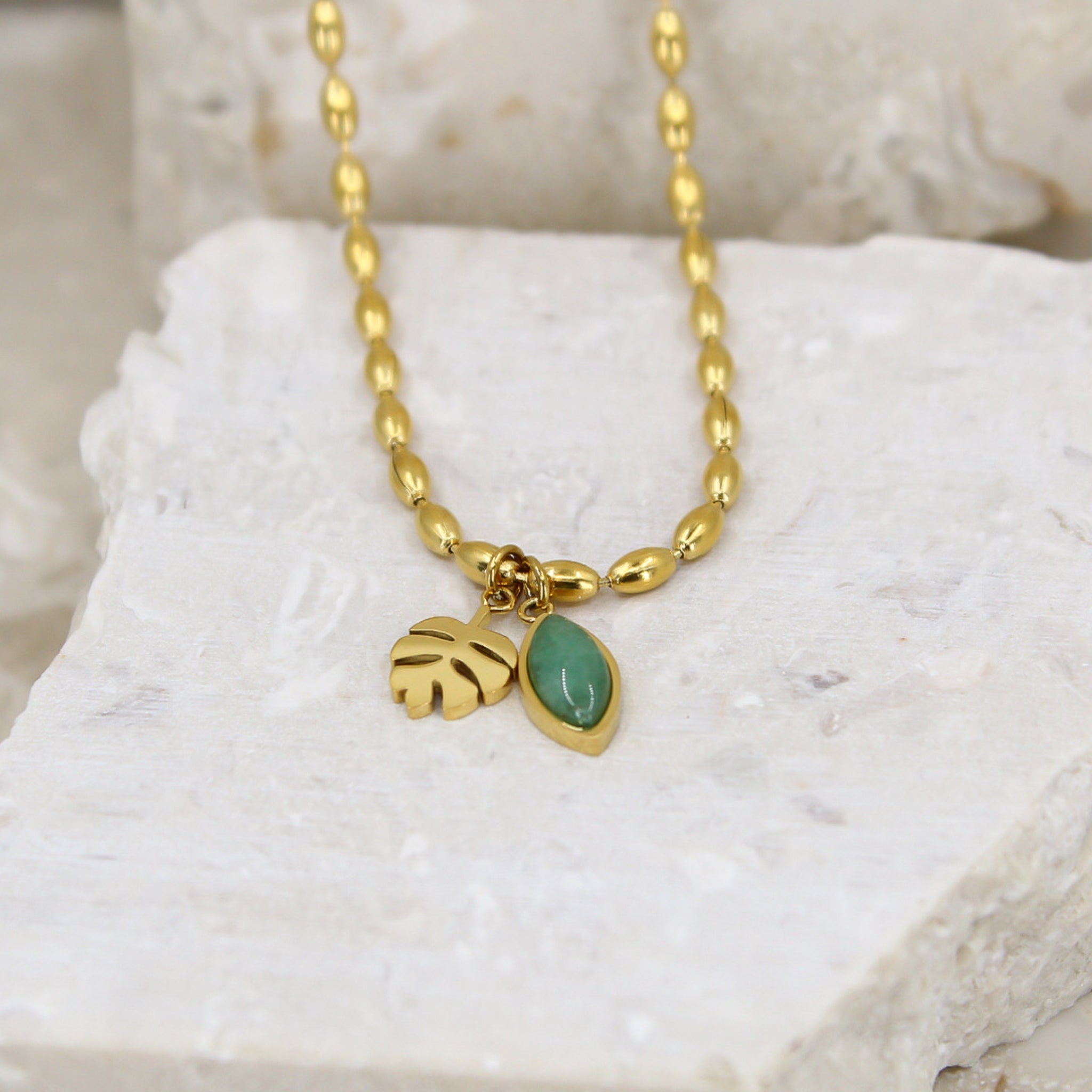Halsband Golden green aventurine
