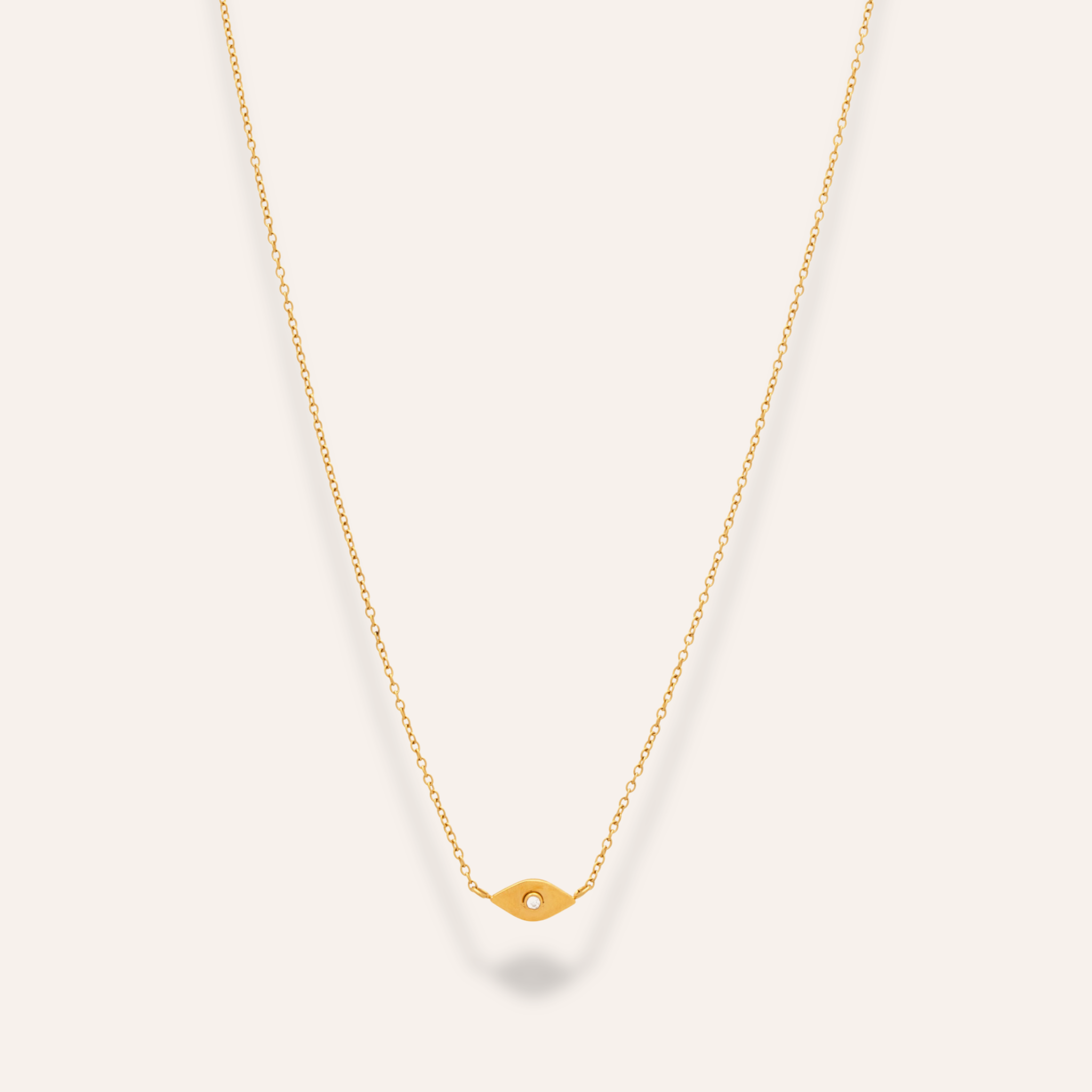 halsband med ett öga i 18 k guldplätering