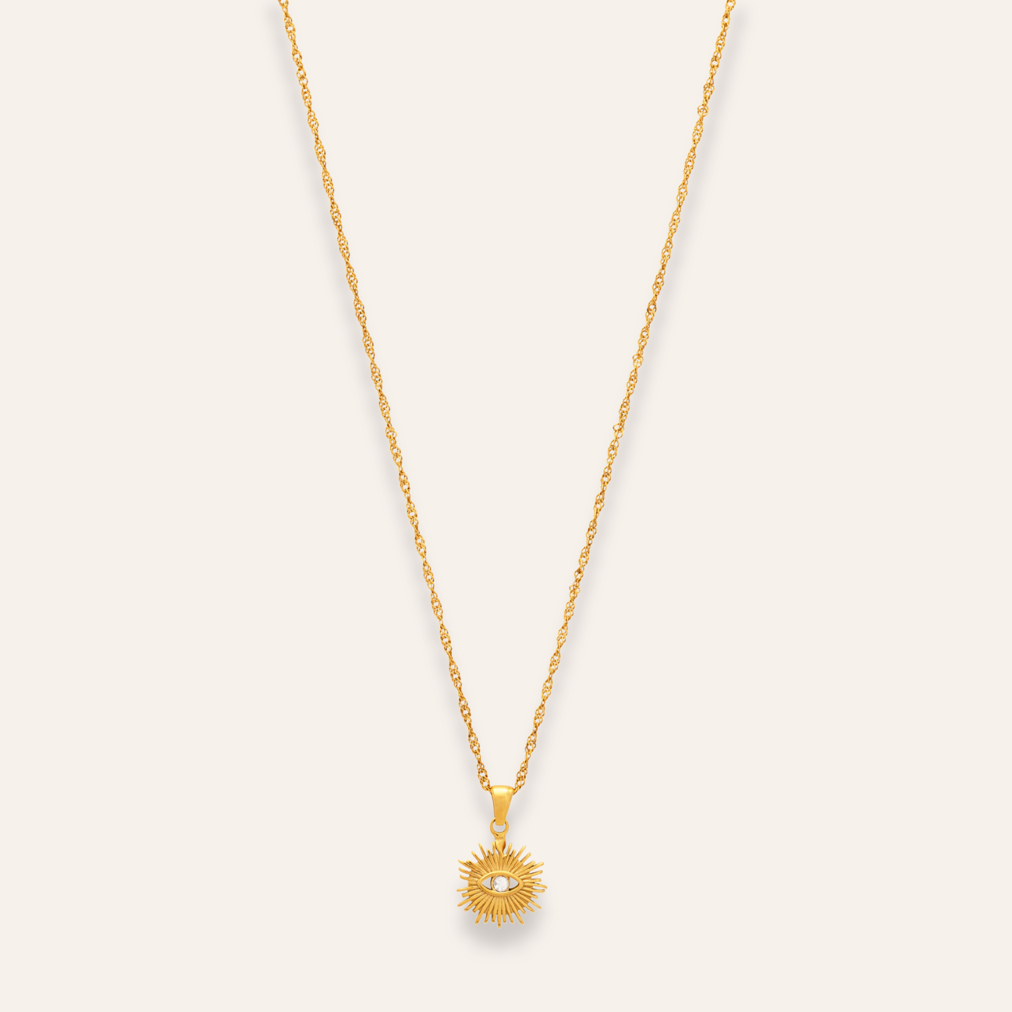 halsband med tvistad kedja och solberlock