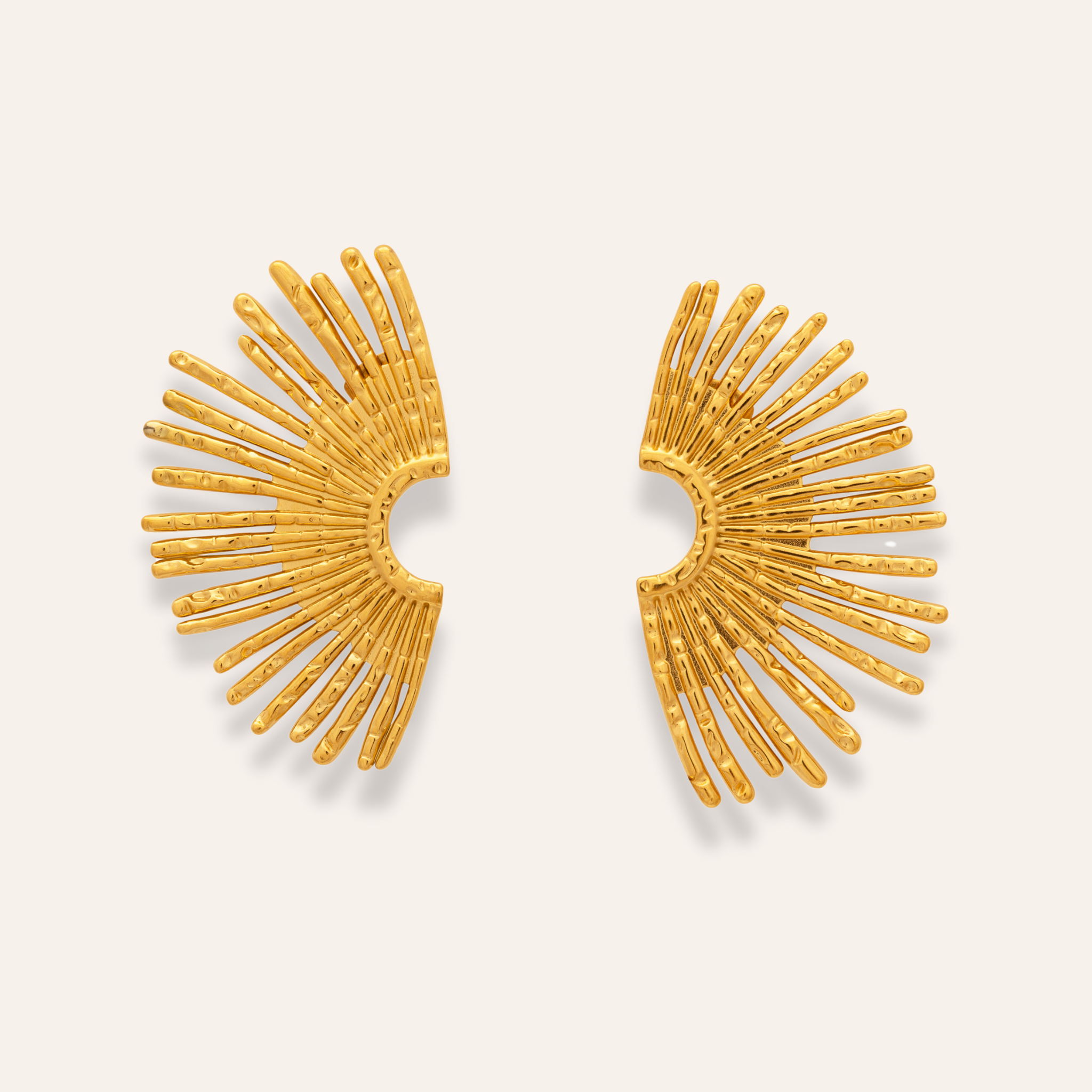 Earring golden feather