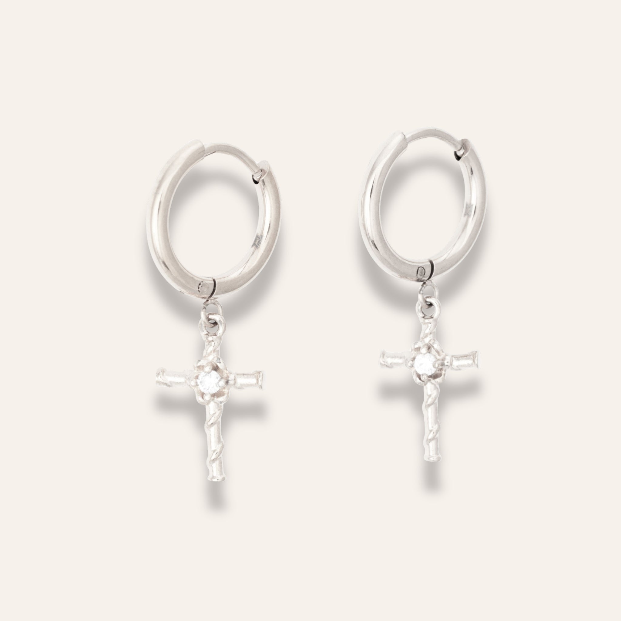 Steel sea shell earring